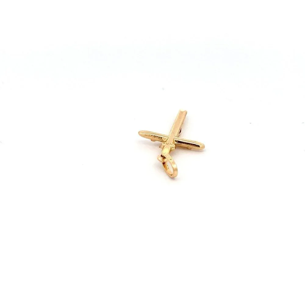 18K Yellow Gold Pendant Cross Jesus Christ 1.20 grams - Picture 12 of 13